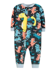Boys' Long-Sleeved Animal Patterned Onesie